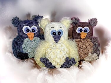 Fluffy Owl Hedwig Babies - crochet patterns