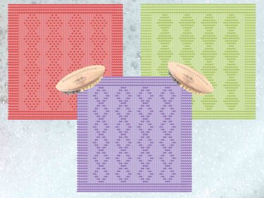 3 gestrickte Spültücher mit verschiedenen Rautenmustern einfache Anleitung