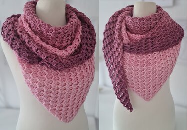 Triangular Shawl "Cool Waves" Crochet Pattern