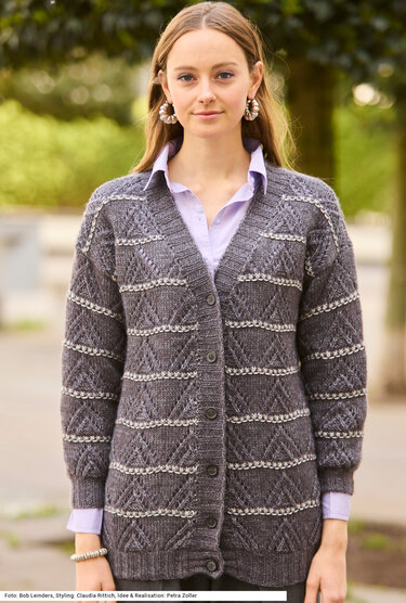 Jacke mit Ajourmuster - Bild 4