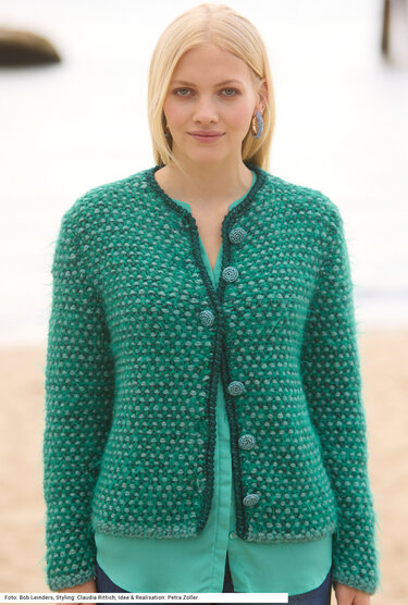 Jacke mit Hebemaschenmuster - Bild 4