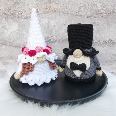 HOCHZEITS-WICHTEL – Häkelanleitung Brautpaar Gnome - Bild 2