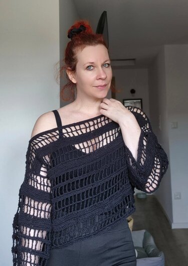 Midnight – Eleganter Häkelpullover mit modernem Muster - Bild 5