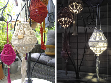 Milu - Mini lantern, lampion, light, crocheted lamp - CROCHET PATTERN - Image 7