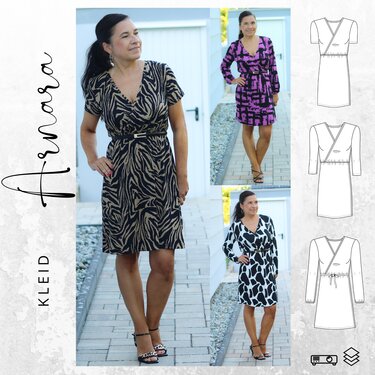 Schnittmuster PDF Ebook Kleid ARNARA Gr. 34-54