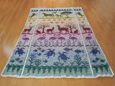 Illusionsstricken Patchworkdecke Randstreifen