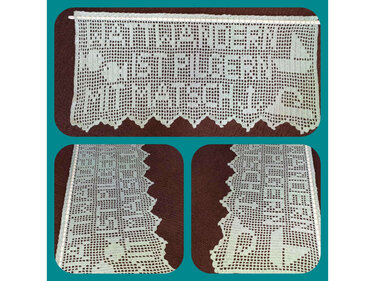 Weihnachtliche Bistro-Häkelgardine mit Motiv - Tüddelkram UN TANN' - Häkeln