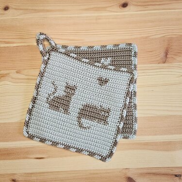 Häkelanleitung Topflappen "Katzen"