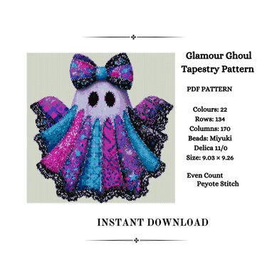 Glamour Ghoul Beaded Tapestry Pattern - Crafts