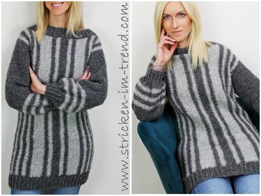 Crochet Jumper Pattern – two-coloured, worked sideways | AlpakaWool #3