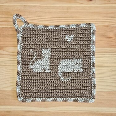 Häkelanleitung Topflappen "Katzen"