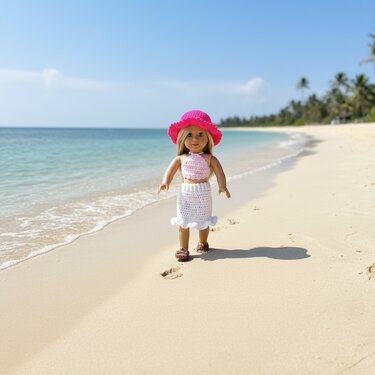 Doll crochet summer outfit