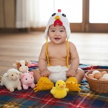 Crochet Pattern - Baby Chicken - Clothing Set