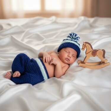 Boys crochet hat and pants
