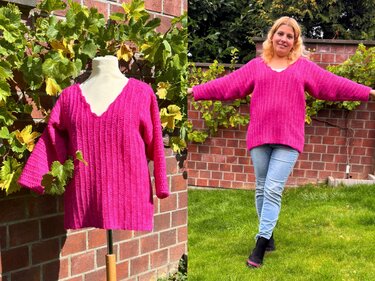 Crochet Pattern Women’s Sweater „Cozy Fluff“ with V-Neck