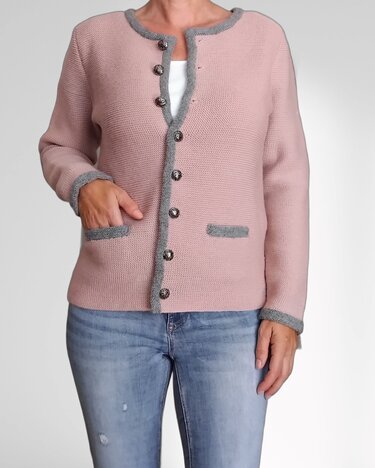 Cardigan "Rosegrau" - Stricken