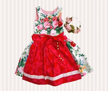 Schnittmuster Kinderdirndl Herzilein Gr. 80-140 + Beamerdatei - Nähen