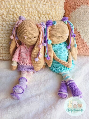 Crochet Pattern, Bunny with Dress and Cardigan