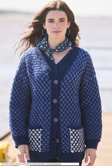 Jacke mit Hebemaschenmuster - Stricken