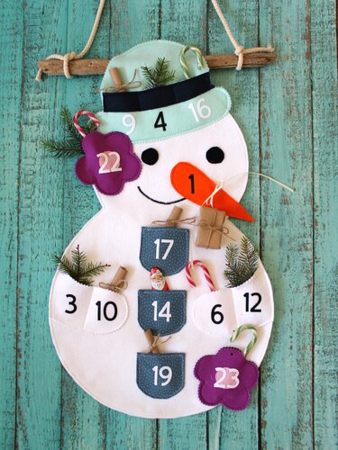 Nähanleitung Schneemann Adventskalender