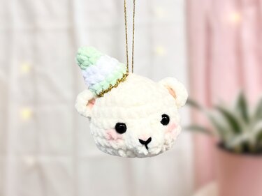 Häkelanleitung Weihnachtskugel Eisbär