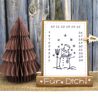Adventskalender Tischkalender Druckvorlage PDF Elch Schneemann Nikolaus - Basteln
