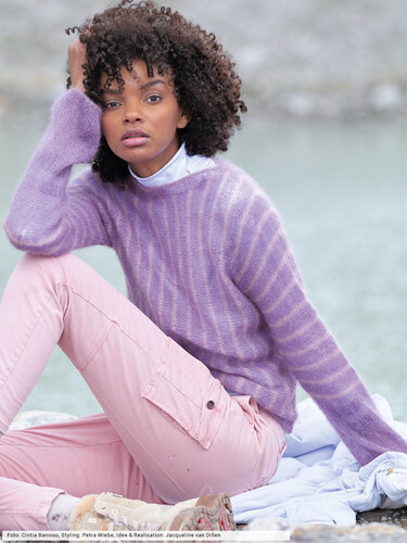 Quer gestrickter Streifenpulli - Stricken