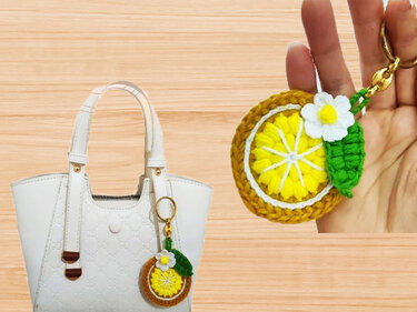 Crochet Orange Bag Charm Keychain Pattern – PDF + Video Tutorial