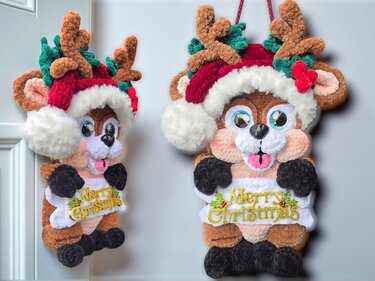 Crochet Pattern Reindeer Door Decoration