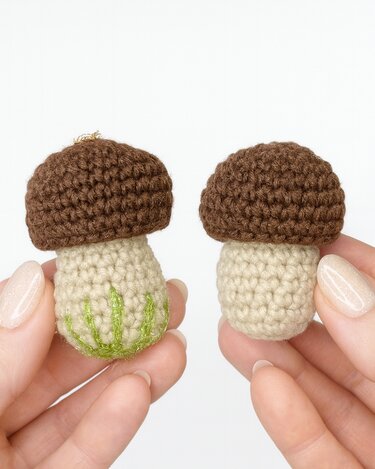 Crochet Mushroom Amigurumi Pattern: Christmas Ornaments & Keychain