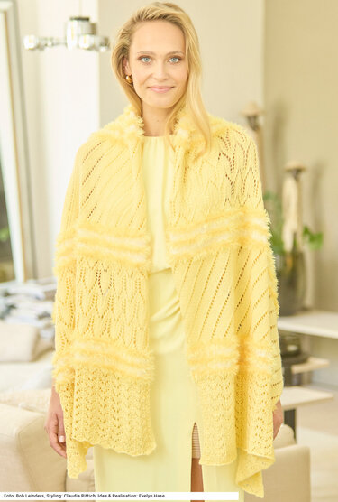 Tuch mit Ajourmustermix - Stricken