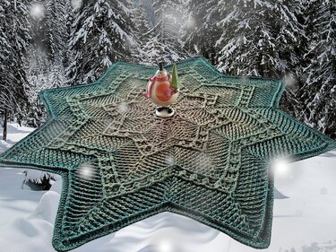 Häkelanleitung Stern Tischdecke/Kissen Alva