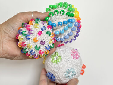 Beaded Crochet Fidget Stressball, Amigurumi Ball Fidget Toy Crochet Pattern