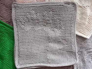 Hirsch - Strukturmotiv, z.B. für Topf- oder Spüllappen - Stricken