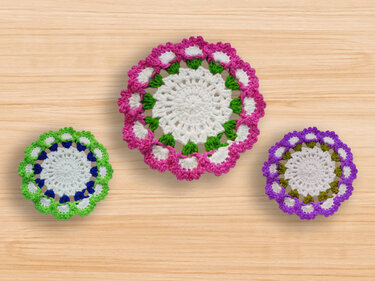 Crochet Round Coaster Pattern PDF + Video Tutorial | NontyCrochet