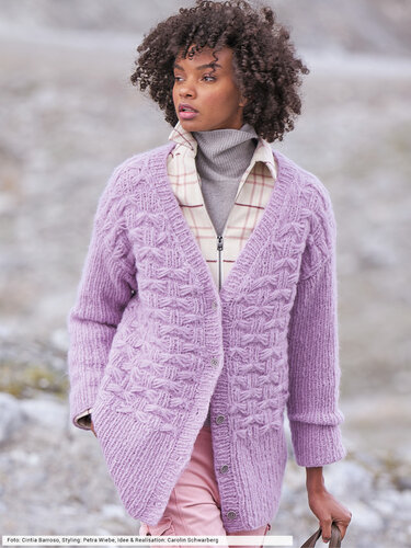 Jacke mit Fangmuster - Stricken
