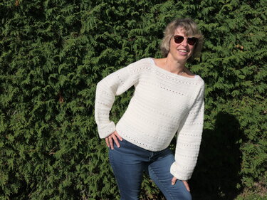 Häkelanleitung Pullover Cremosa - zeitlos schöner Damenpullover in Wollweiß - Bild 2