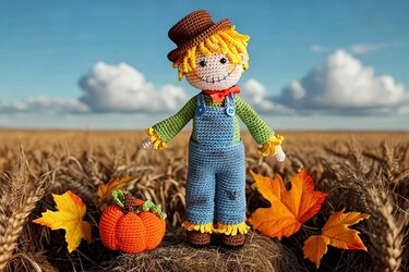 Häkelanleitung Vogelscheuche Basti mit Kürbis - PDF Datei deutsch