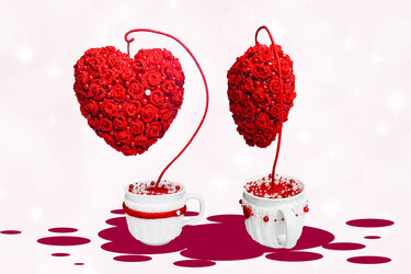 Süße Valentinstag-Tasse Herz und Rosen Häkelanleitung Amigurumi - Bild 2