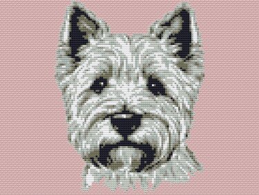 Kreuzstichvorlage Norfolk Terrier Tati, Stickvorlage als PDF und PNG - Sticken