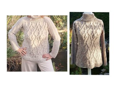 Pulli/Kleid Abracci, in einem Stück gehäkelt, 4 Ausschnittvarianten