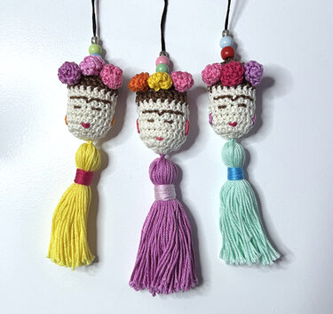 Crochet Pattern Mexican Beauty Mini Doll, Key Pendant, Baghanger, PDF - Image 6