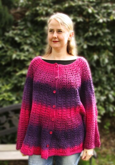 Columbine, Vest & Jacket, Sizes 40 to 58, L to 4XL, Lace, knitting pattern - Image 4