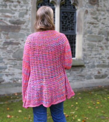 Columbine, Vest & Jacket, Sizes 40 to 58, L to 4XL, Lace, knitting pattern