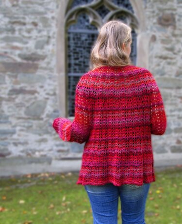 Columbine, Weste und Jacke, Größe 40 bis 58, Lochmuster, Strickanleitung - Bild 10