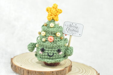 Häkelanleitung Weihnachtsbaum mit Text *tolle Geschenkidee* - Bild 2