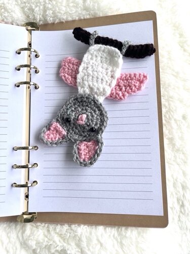 Häkelanleitung Lesezeichen Fledermaus