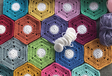 Häkelanleitung Decke MILFONTES, Hexagon-Decke, PDF