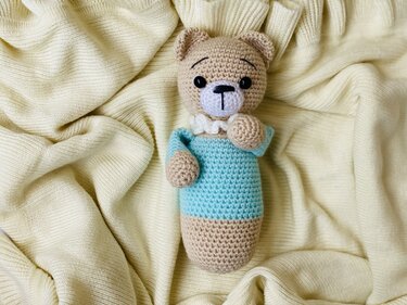 Amigurumi Doll Teddy Bear Blanket Crochet Pattern Knitted Doll DIY