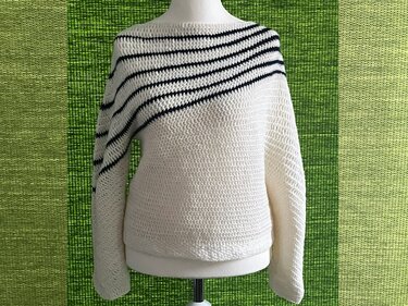 Pulli - Schräge Streifen - nahtlos - Häkelanleitung